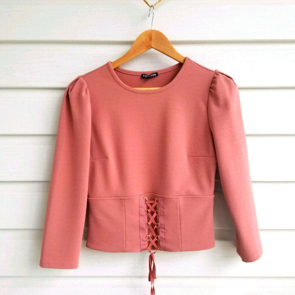 Express Form Fitting Mauve Top.